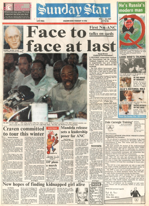 A Look Back at Newspaper Reports on Mandela's Release, 25 years ago ...