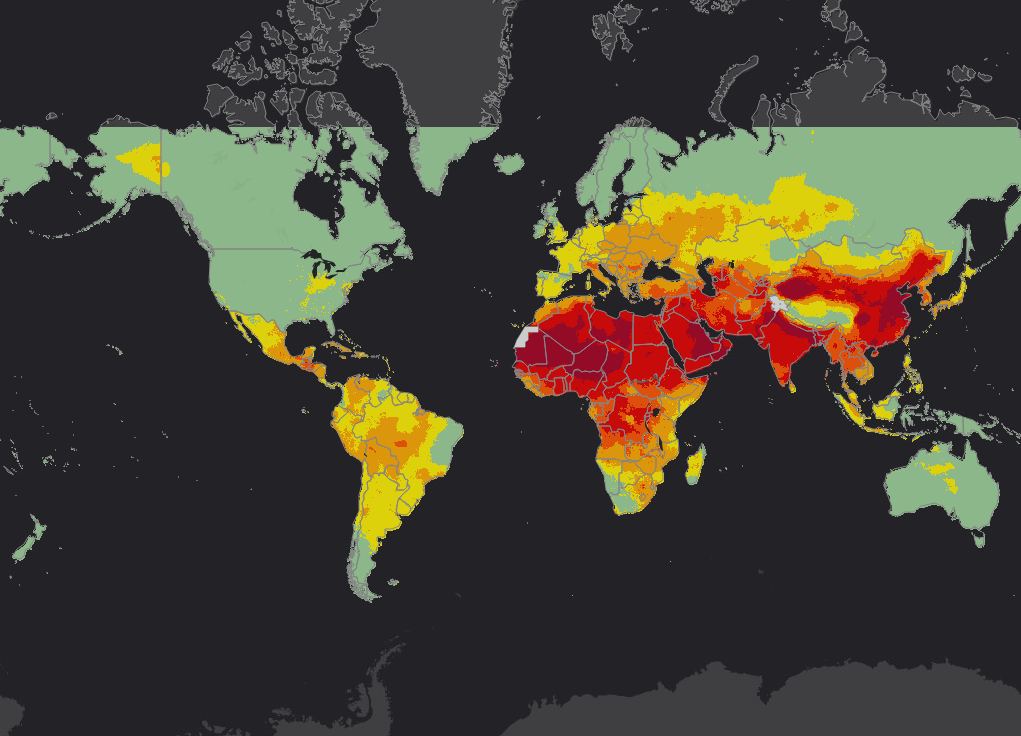 Карта загрязнения воздуха мира