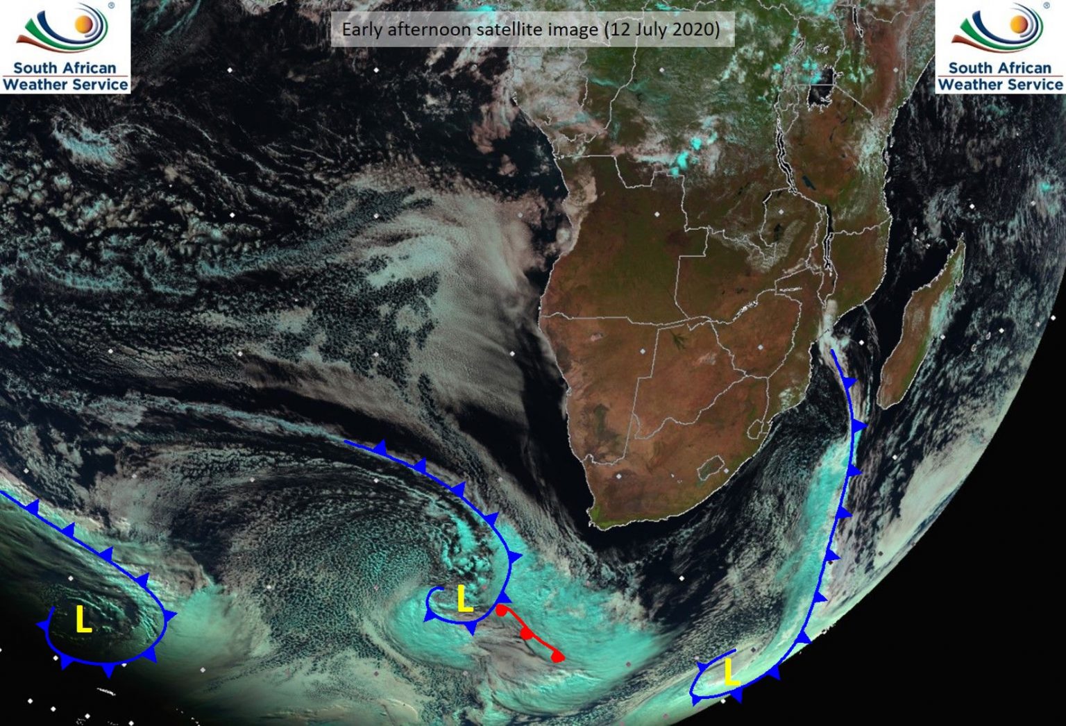 South African Weather Service Warns of Intense Cold Front with Large