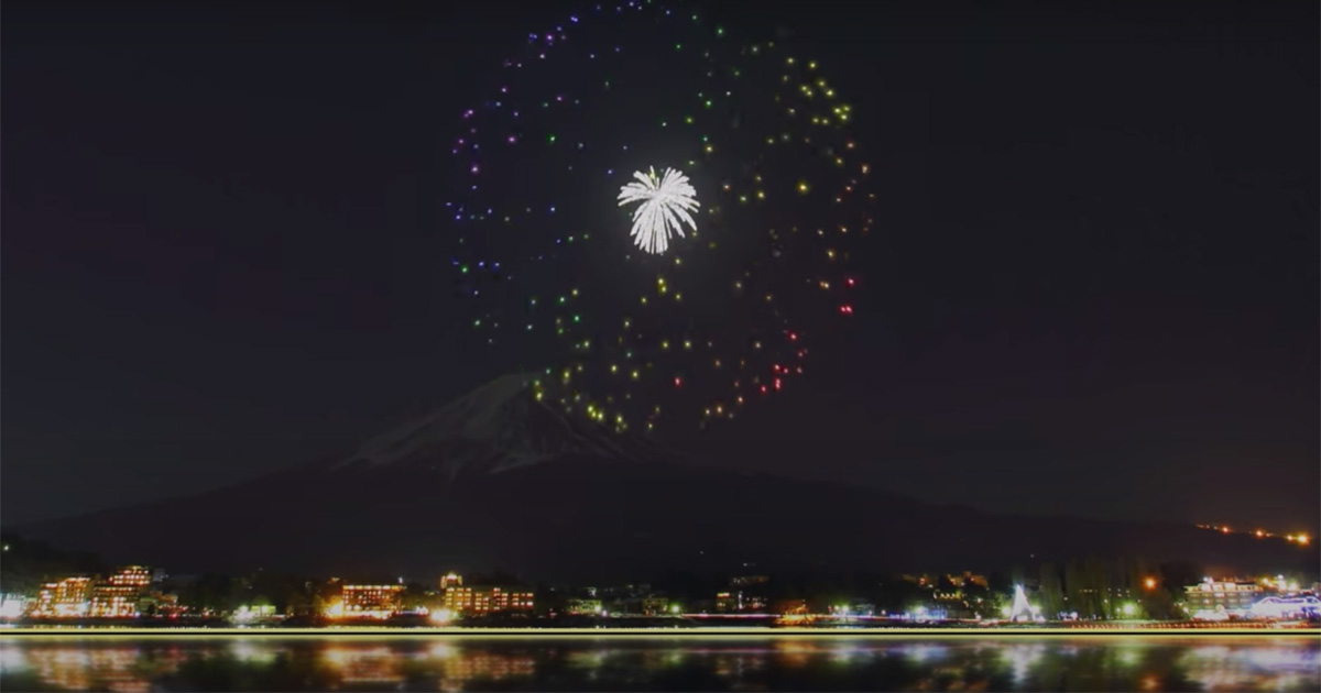 fwsim mount fuji synchronized fireworks show2