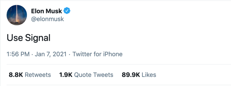 Elon Musk Recommends Signal As Whatsapp Forces Users To Share Data With Facebook Sapeople 7496