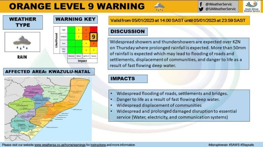 Kzn Residents Urged To Stay Safe As Floods Forecast Amidst Level 9 Weather Warning Sapeople 3120